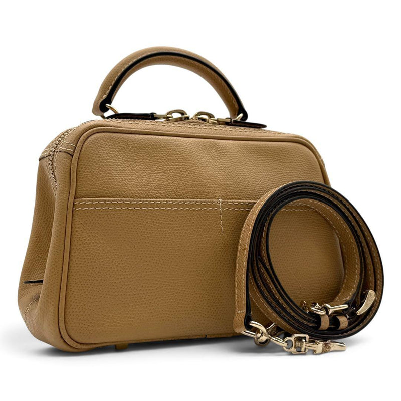 Valextra Serie S Mini 2WAY Handbag Beige Millepunte Calfskin H13 W21 D9cm
