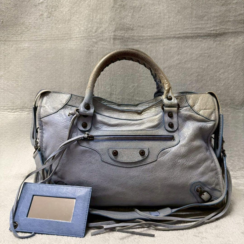 Balenciaga The City 2way Bag Light Blue Leather 115748 H23cm W36cm D13cm