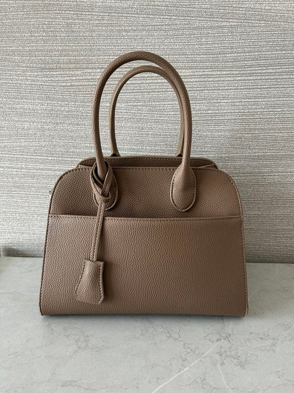 Hermes Kelly 25cm Etoupe Brown Swift Palladium One-Handle Handbag Detachable