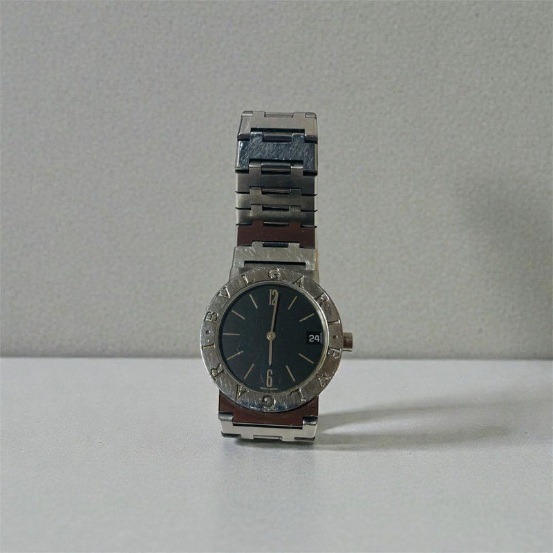 Bulgari BB 30 / D 234106 Watch Quartz Stainless Steel Black Analog Bracelet