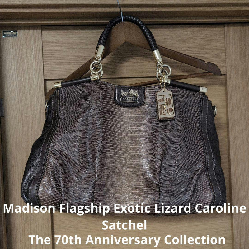 COACH Madison Caroline Satchel 18617 Lizard 14K Gold 70th Anniversary 36cm W