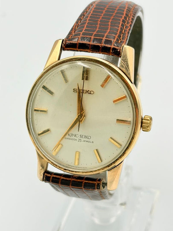 King Seiko First Model J14102E Gold Case Manual Mens Working Wristwatch
