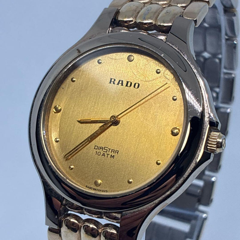 Rado Diastar 132.9569.3 Mens Quartz Stainless Steel Gold Round Watch 35.2mm