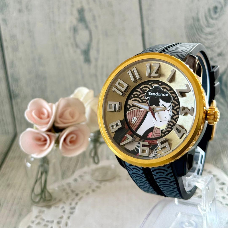 Tendence TY143103 Quartz Watch 51mm Goldtone Black Sharaku Limited 2020 Pcs