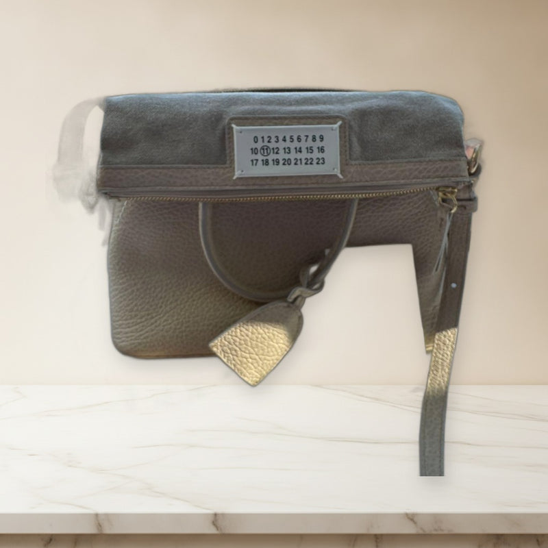Maison Margiela 5AC Mini 2-Way Bag Beige Gold Hardware Crossbody Shoulder