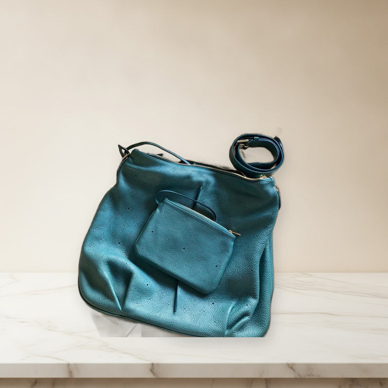 Louis Vuitton Mahina Selene Shoulder Bag Lagoon Green Leather 2-Way