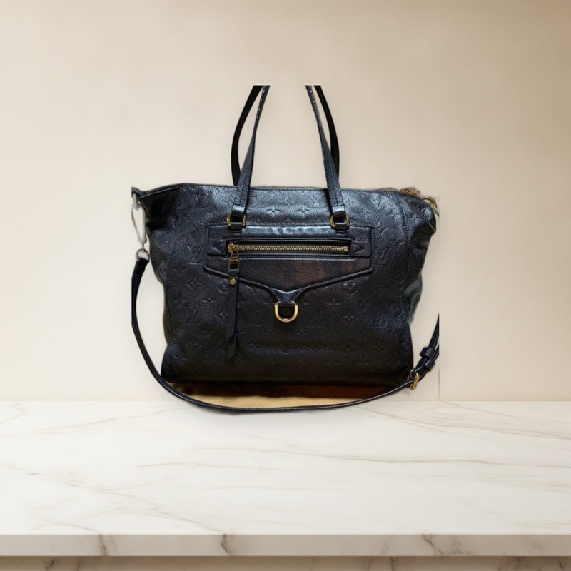 Louis Vuitton Lumineuse Empreinte Leather Handbag Shoulder Bag Navy