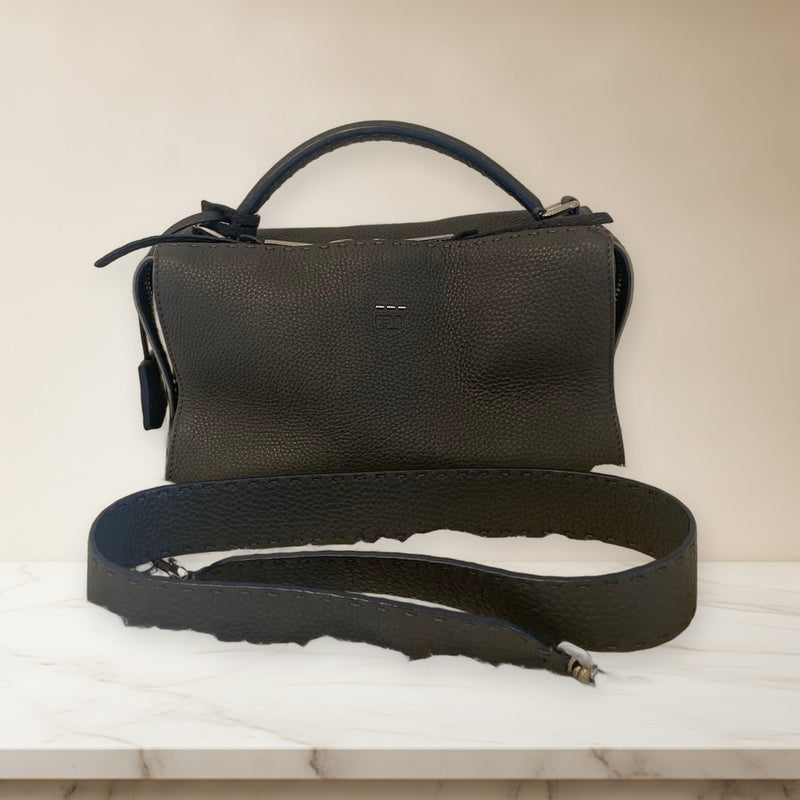 Fendi Selleria Lei 8BL137 2-Way Shoulder Bag Leather Grey