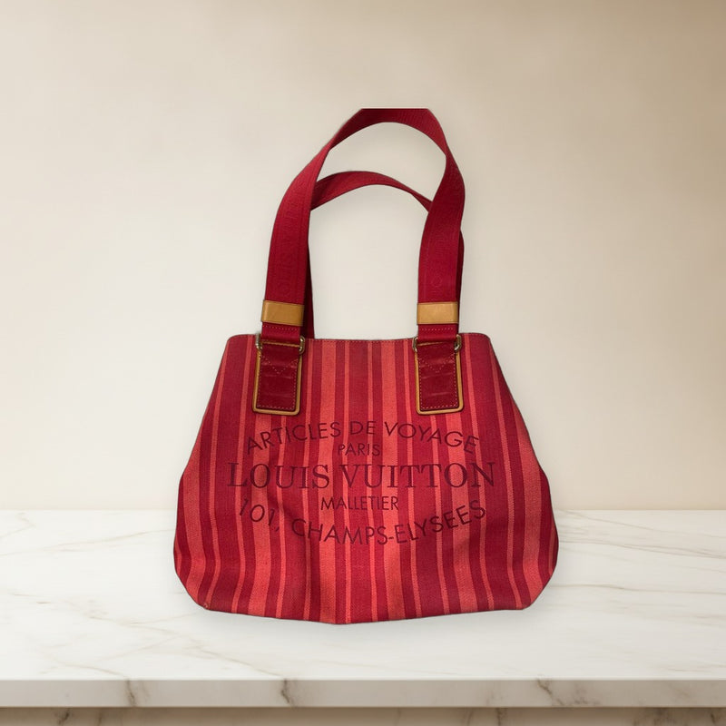 Louis Vuitton Antigua Plan Soleil Cabas Pm M94146 Tote Bag Canvas Rouge