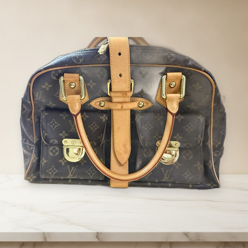 Louis Vuitton Monogram Manhattan Gm Handbag Canvas Brown