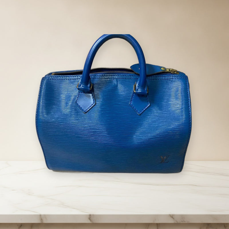 Louis Vuitton Epi Leather Handbag Blue Shoulder Bag