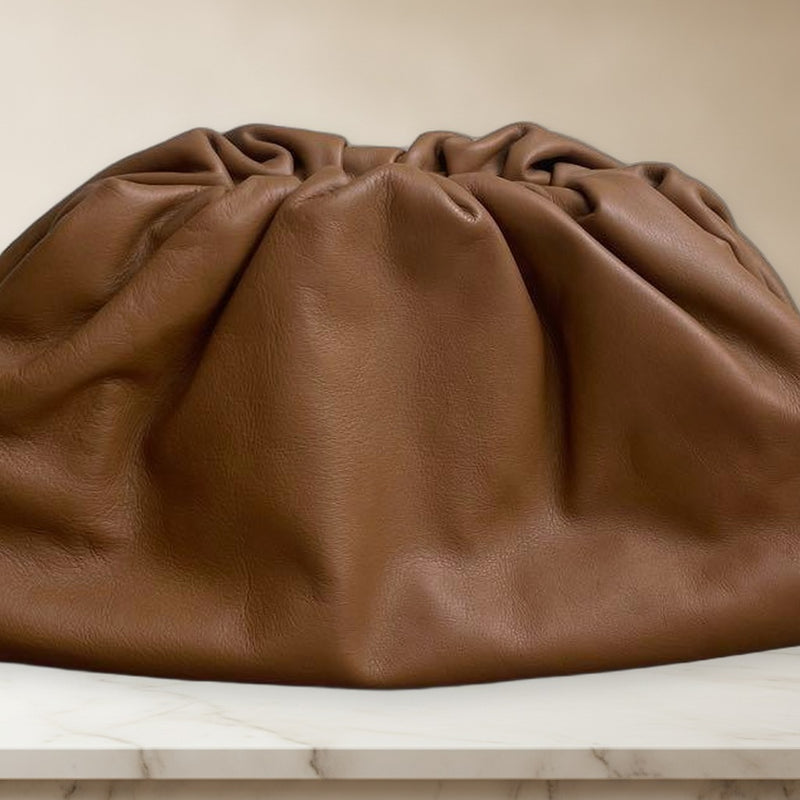 Bottega Veneta The Pouch Clutch Bag Camel Leather