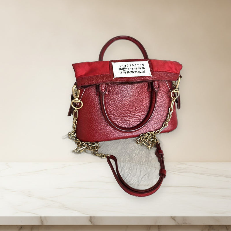 Maison Margiela 5AC Micro Handbag Shoulder Bag Red Leather
