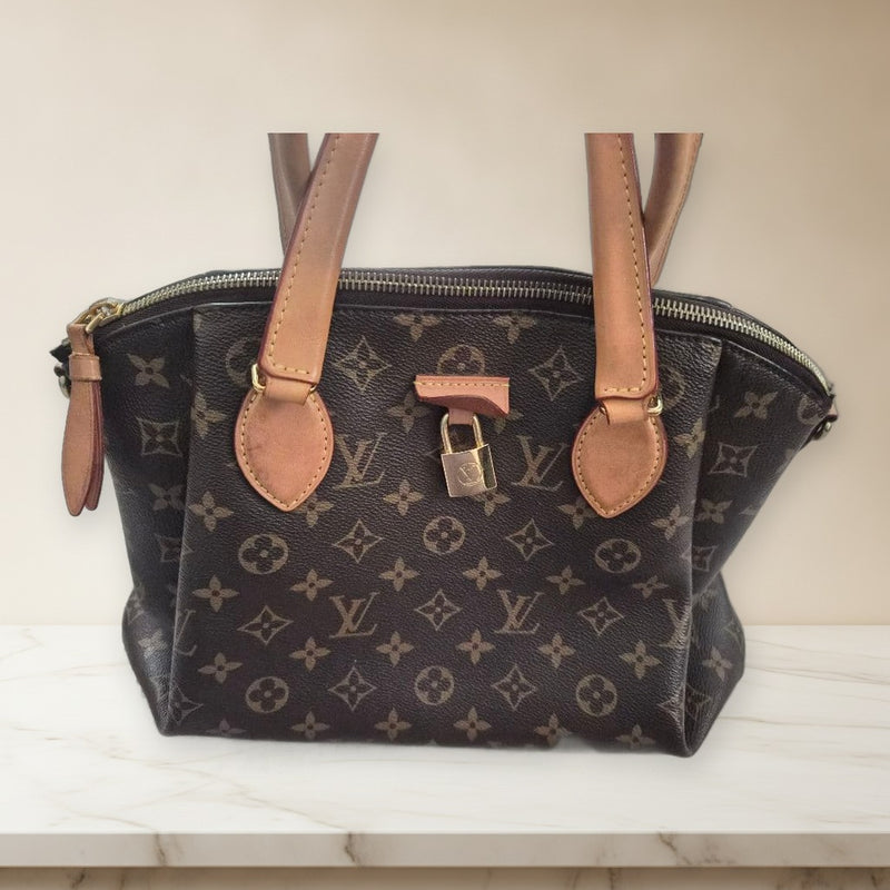 Louis Vuitton Monogram Handbag Dark Brown Canvas Shoulder Bag