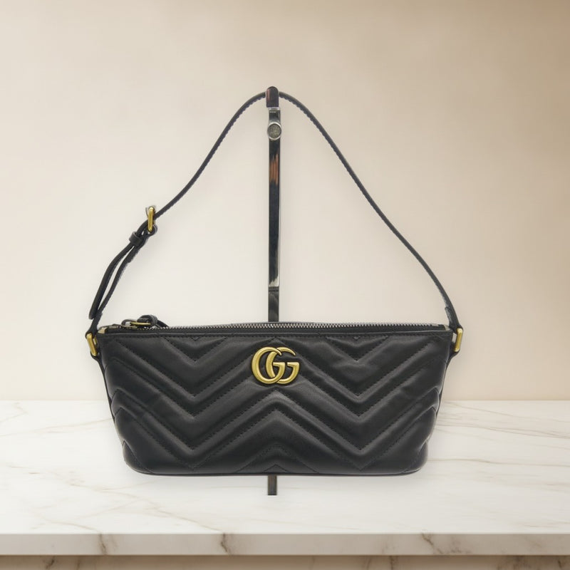 Gucci Gg Marmont 739166 520981 Handbag Leather Black