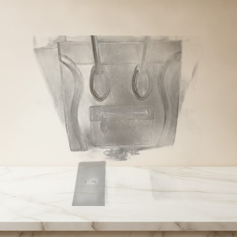 Celine Micro Souris Handbag Leather Gray