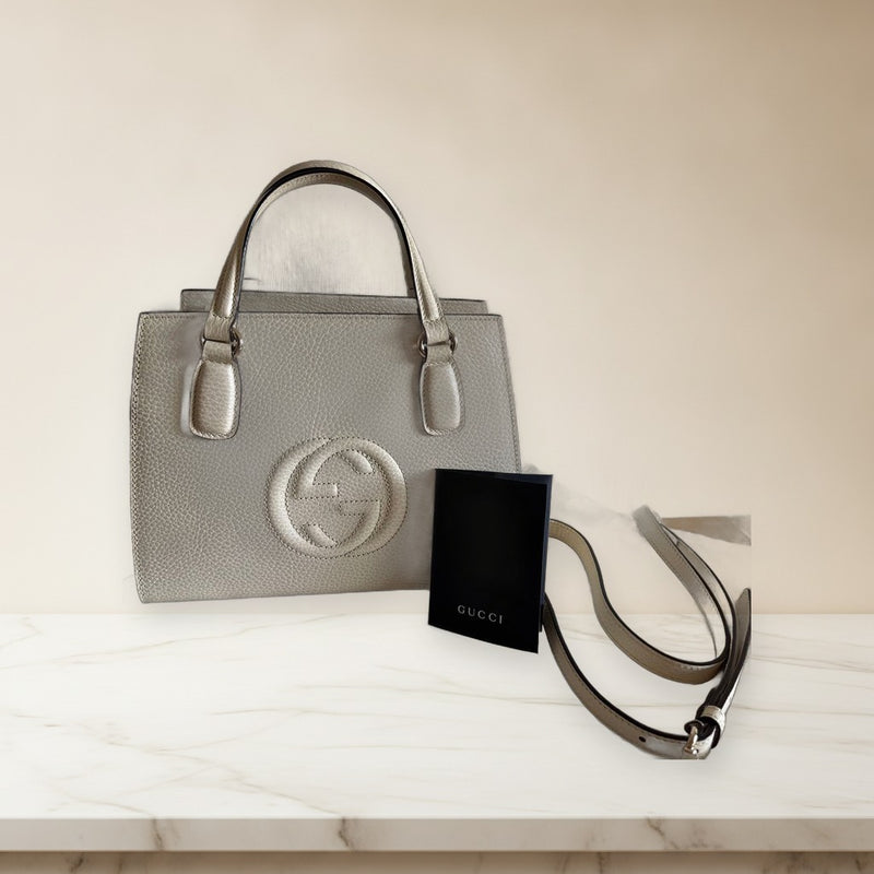 Gucci Shoulder Crossbody Bag Leather Off-white Light Gold Hardware
