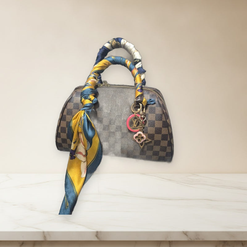 Louis Vuitton Damier Ribera Mm N41434 CA1001 Handbag Brown Gold Hardware