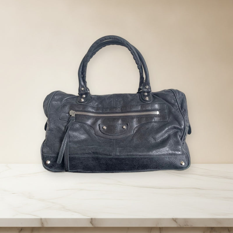 Balenciaga Handbag Tote Shoulder Bag Black Leather