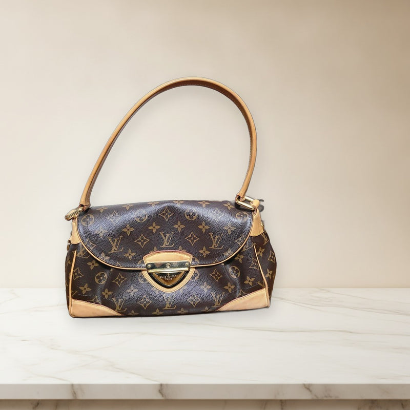 Louis Vuitton M40121 Monogram Handbag Canvas Brown Gold Hardware