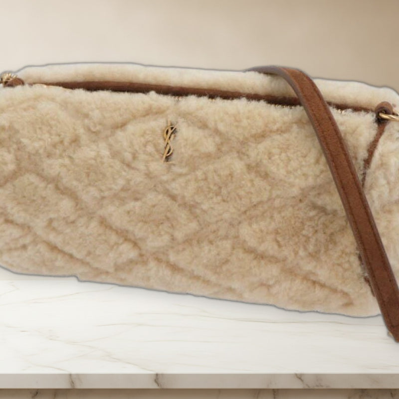 Saint Laurent Sade Mini Handbag Mouton Fur
