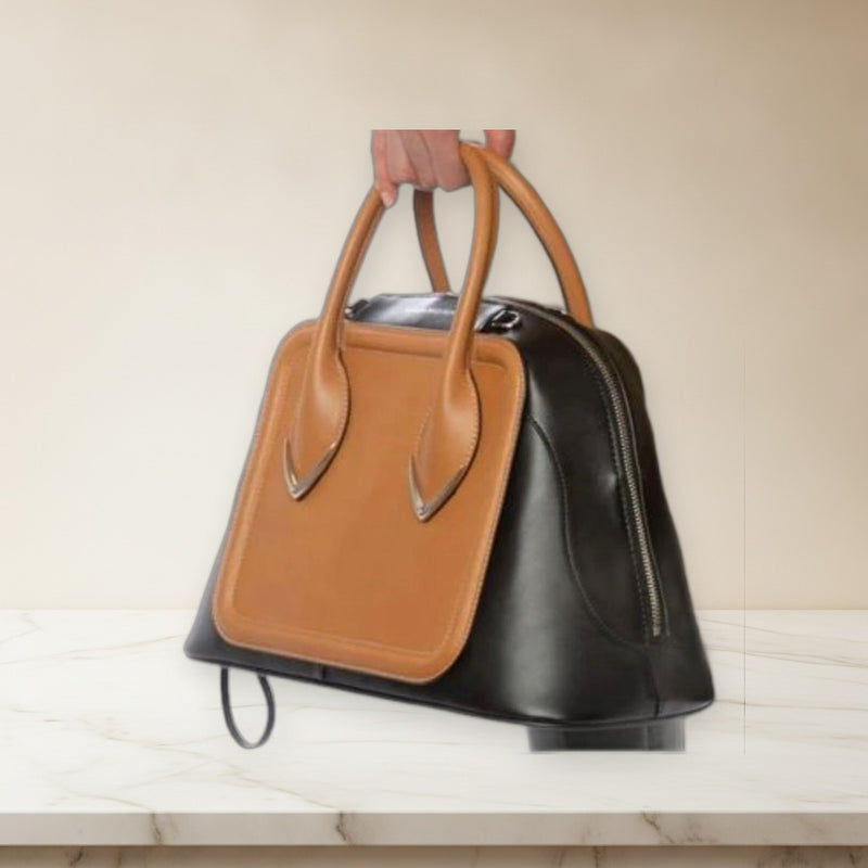 Alexander Mcqueen Shoulder Tote Bag Leather Black X Camel