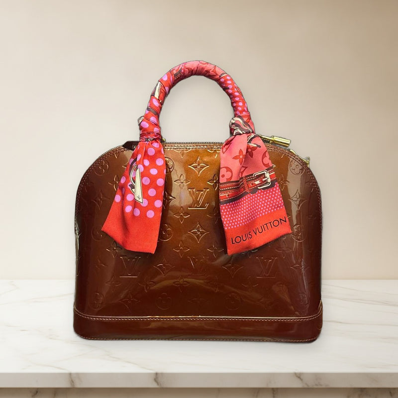 Louis Vuitton Vernis Alma Pm Handbag Rouge Fauviste