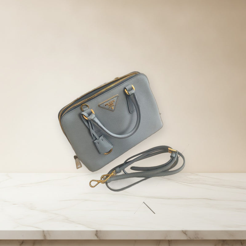 Prada Mini Handbag Shoulder Bag Leather Light Blue