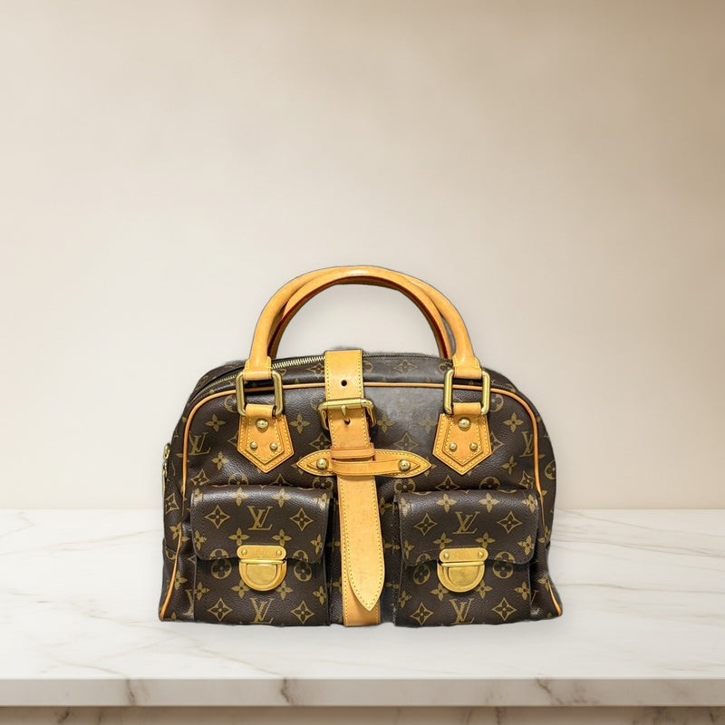 Louis Vuitton Manhattan Gm M40025 Handbag Monogram Canvas Leather