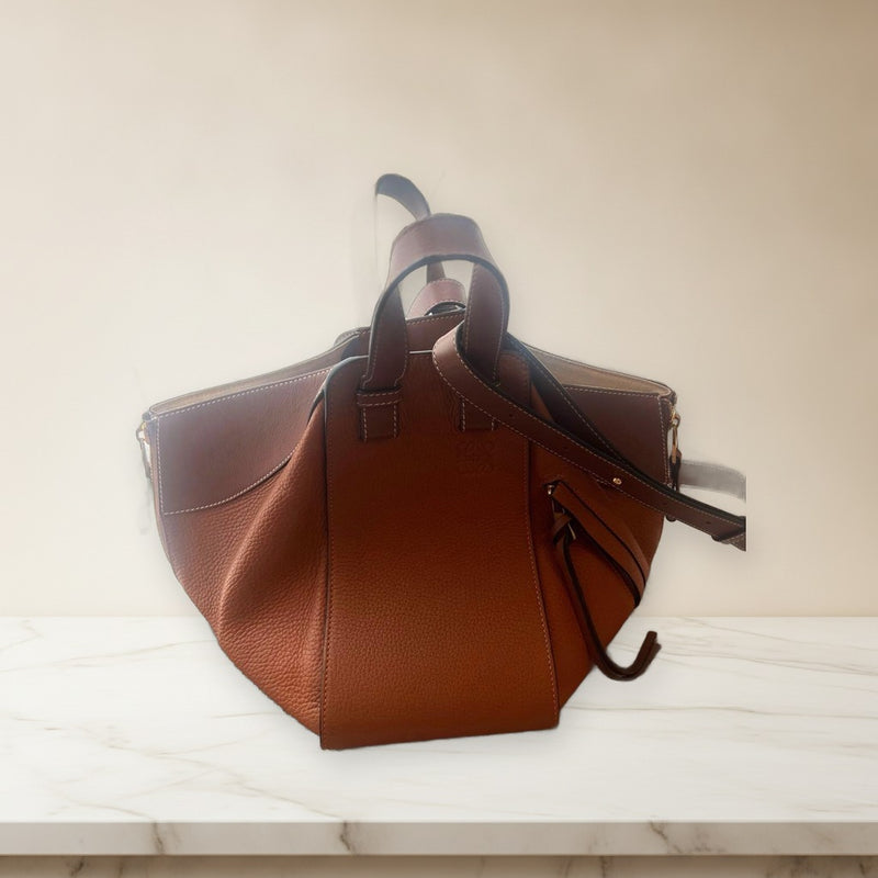 Loewe Hammock Small Shoulder Bag Tan Brown Leather