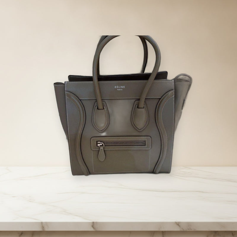 Celine Luggage Micro Sulli Tote Bag Genuine Leather Handbag