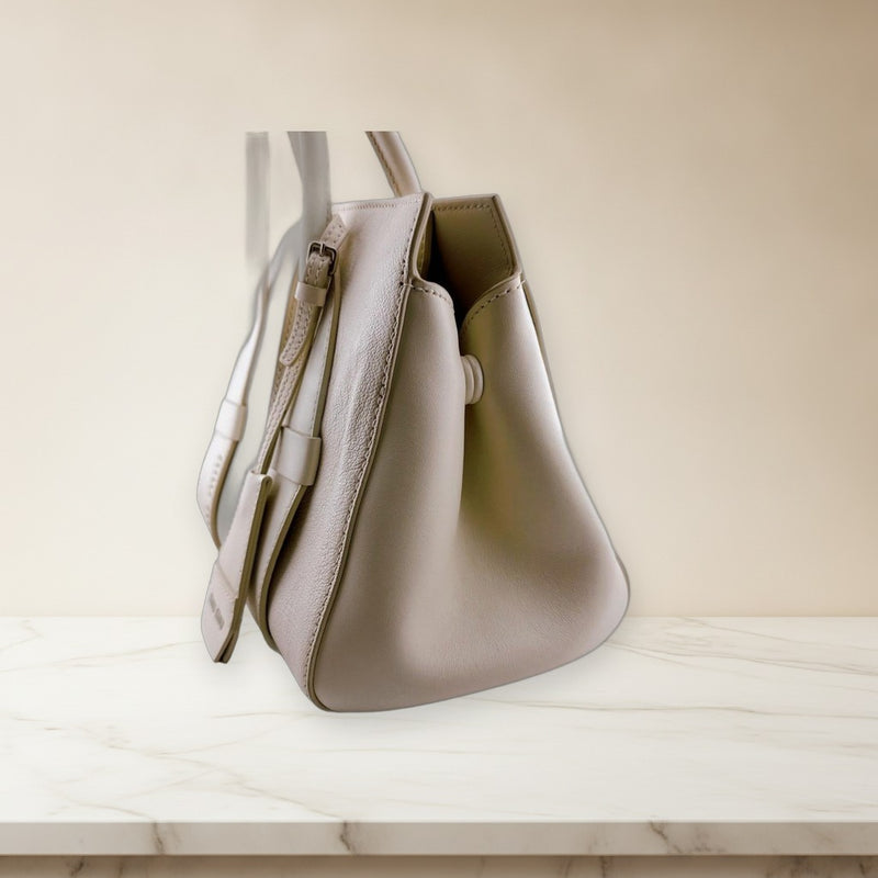 Miu Miu Madras Leather Tote Shoulder Bag White Goat Leather
