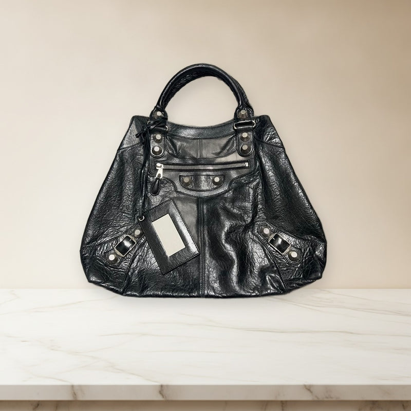 Balenciaga City Bag Black Leather Handbag Shoulder Bag Tote