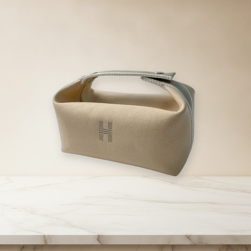 Hermes Brides A Brac Pm Pouch Toiletry Bag Canvas Natural Beige