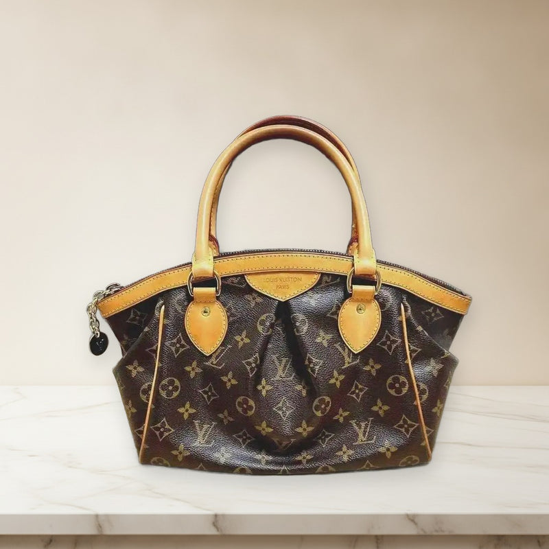 Louis Vuitton Monogram Tivoli Pm M40143 Handbag Pvc Coated Canvas Brown
