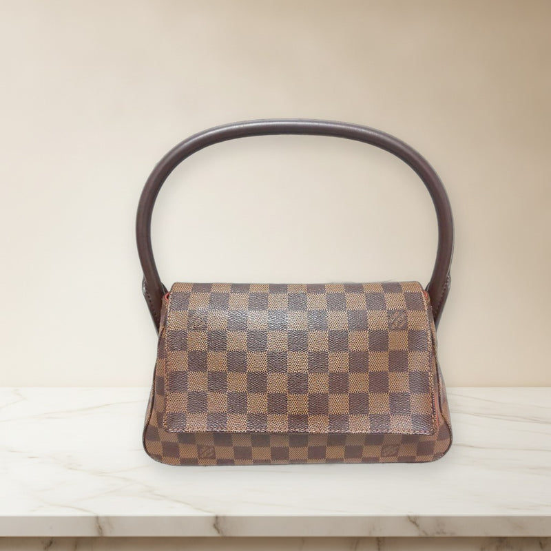 Louis Vuitton Damier Mini Looping N51158 Handbag Coated Leather Vachetta