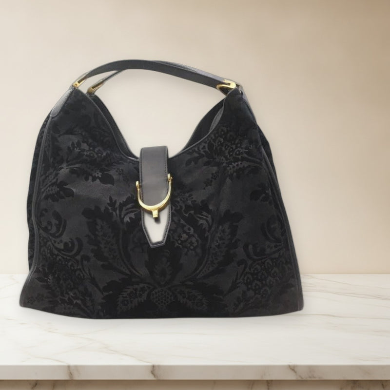 Gucci Stirrup Hobo Bag 296855 002123 Shoulder Handbag Black