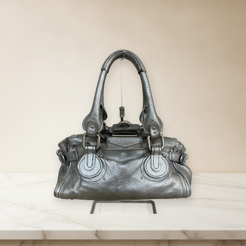 Chloe Mini Paddington 01-06-53 Handbag Silver Leather
