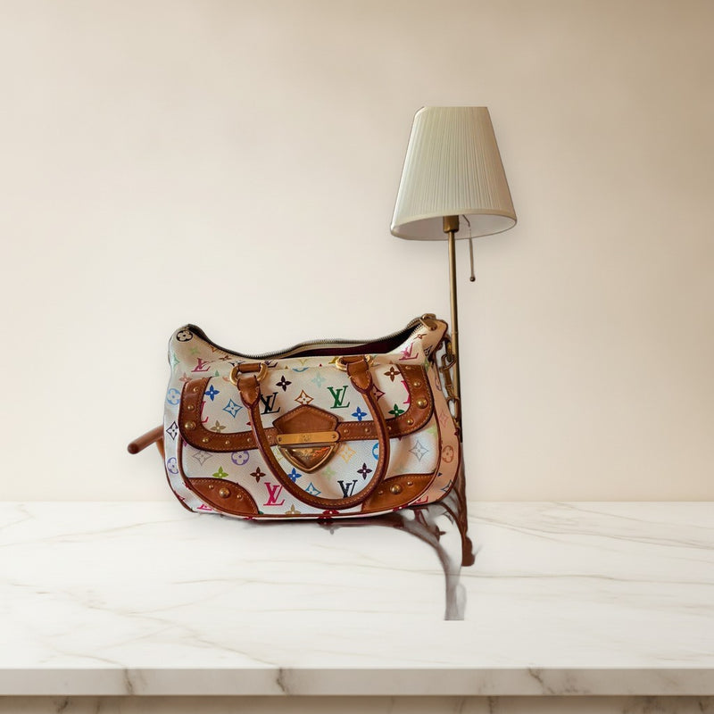 Louis Vuitton Multicolore Rita Handbag Canvas Leather White Gold Hardware