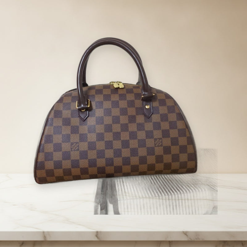 Louis Vuitton Damier Ribera Handbag Tote Bag Brown