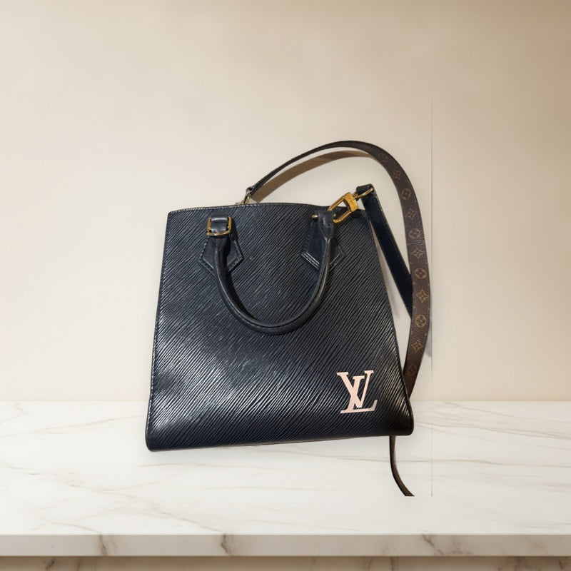 Louis Vuitton Sac Plat Bb M58660 Handbag Epi Noir Black Leather