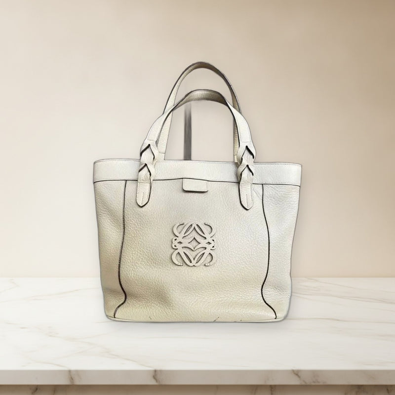 Loewe Anagram Tote Bag Leather Ivory