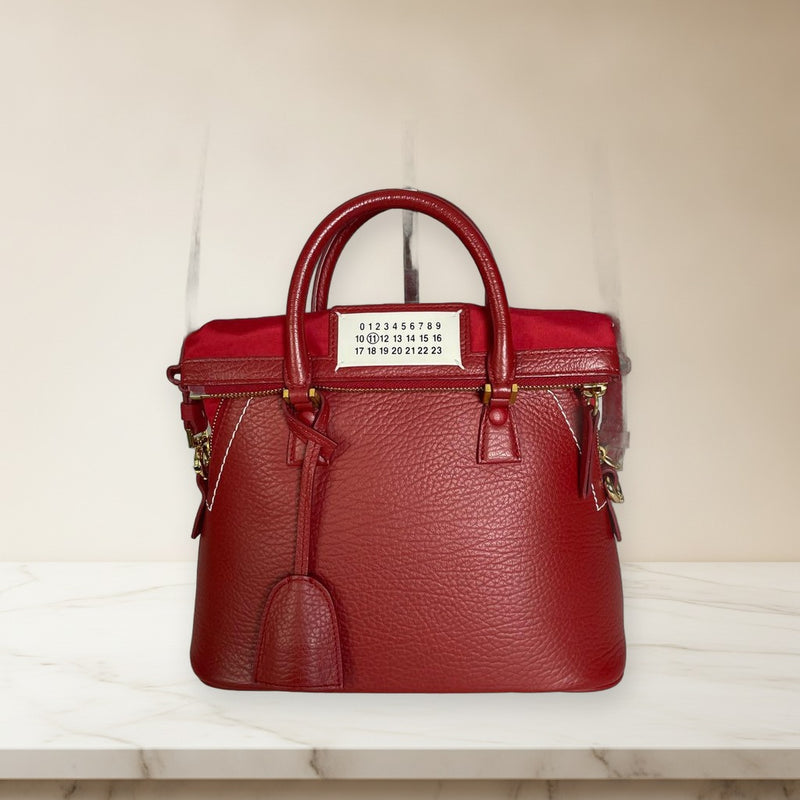 Maison Margiela 5AC S56WG0082 P0396 Mini 2-Way Handbag Leather Red