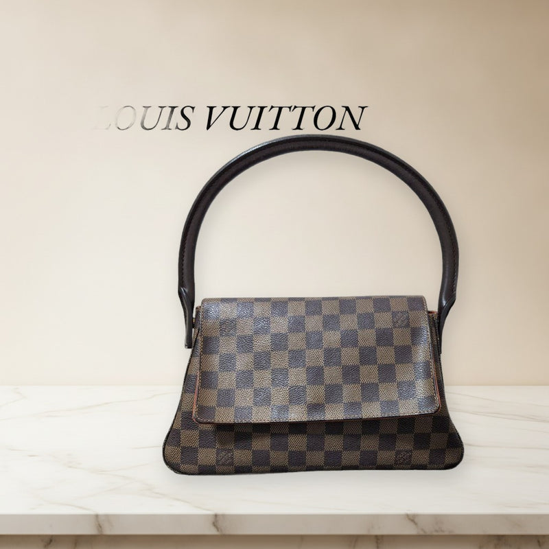 Louis Vuitton Damier Mini Looping N51158 Handbag Pvc Brown
