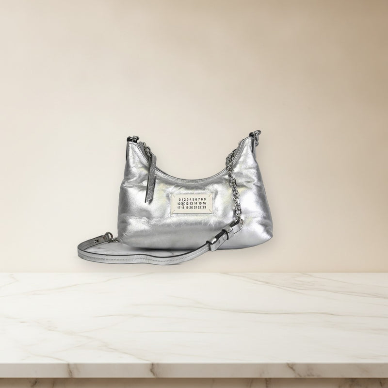 Maison Margiela Glam Slam Chain Shoulder Bag Leather Silver