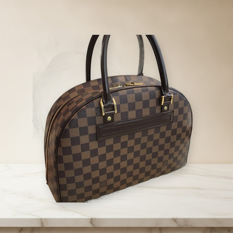 Louis Vuitton Damier Nolita N41455 Boston Bag Canvas Brown Gold Hardware