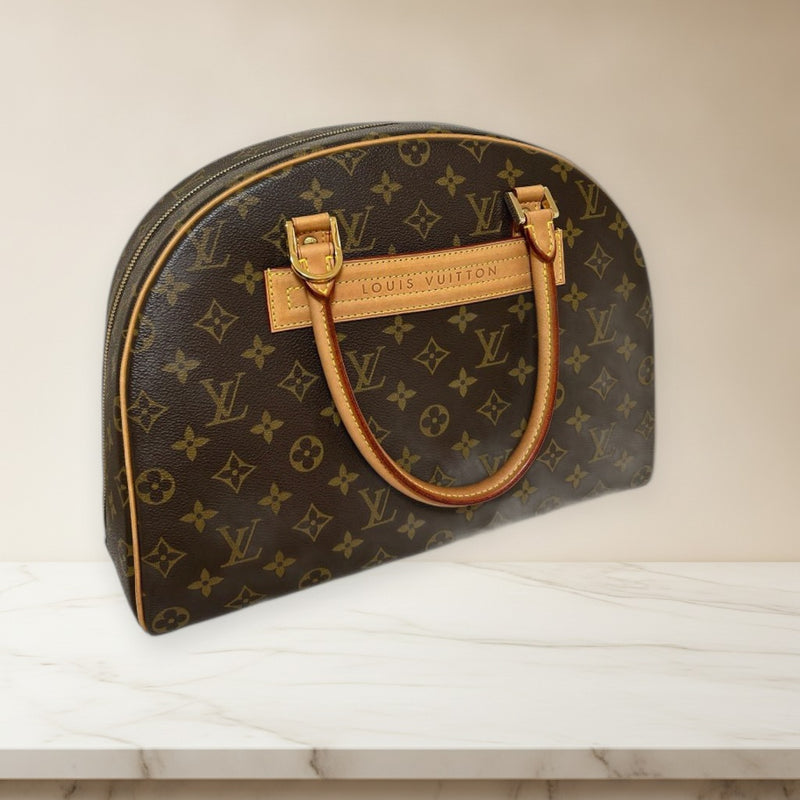 Louis Vuitton Monogram Round Shoulder Bag Leather Brown