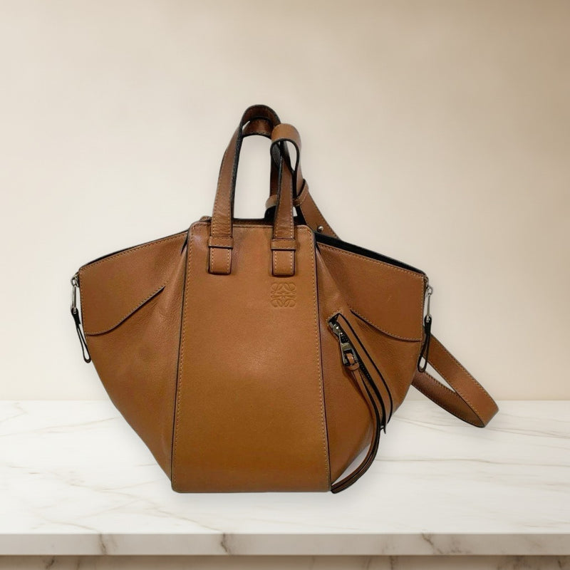 Loewe Hammock Small Handbag Shoulder Bag Tan Calfskin Leather