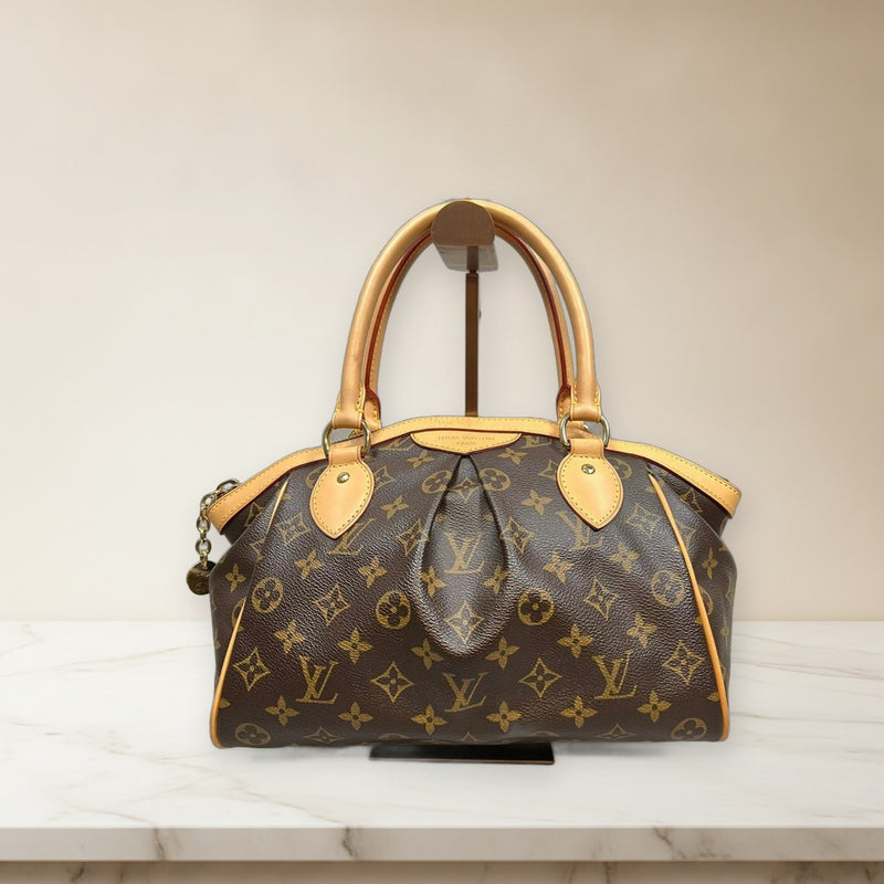 Louis Vuitton Monogram Tivoli Pm M40143 Handbag Canvas Brown Gold Hardware