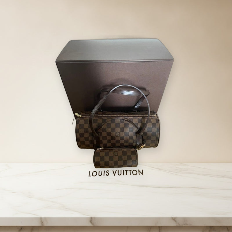 Louis Vuitton Papillon MB0016 Handbag Shoulder Bag Pvc Calf Leather